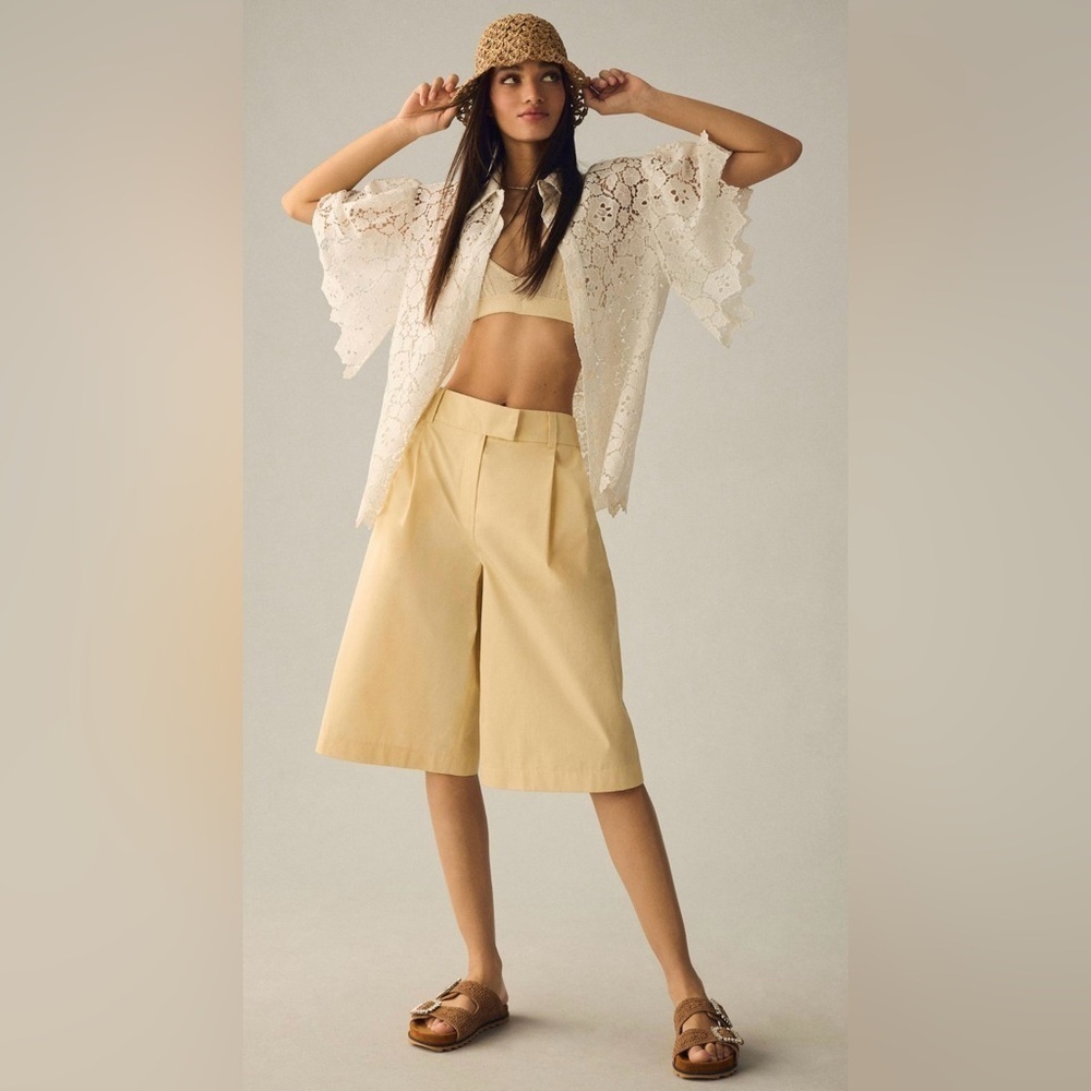 Anthropologie Exquise Cropped Pleated Trousers - Picture 1 of 10